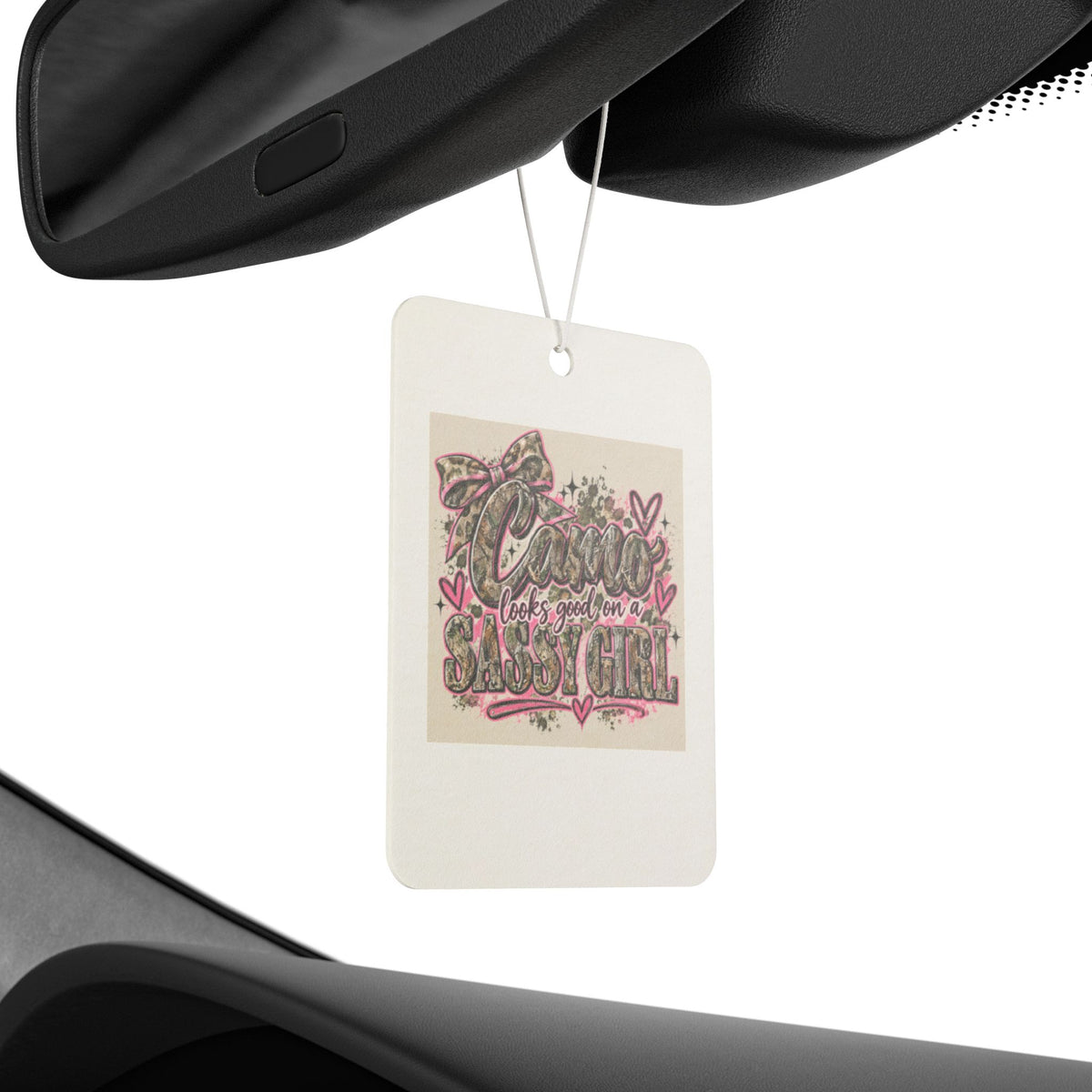 Car Air Freshener — Cute Classy Girl Pink Floral Scented Hanging Decor