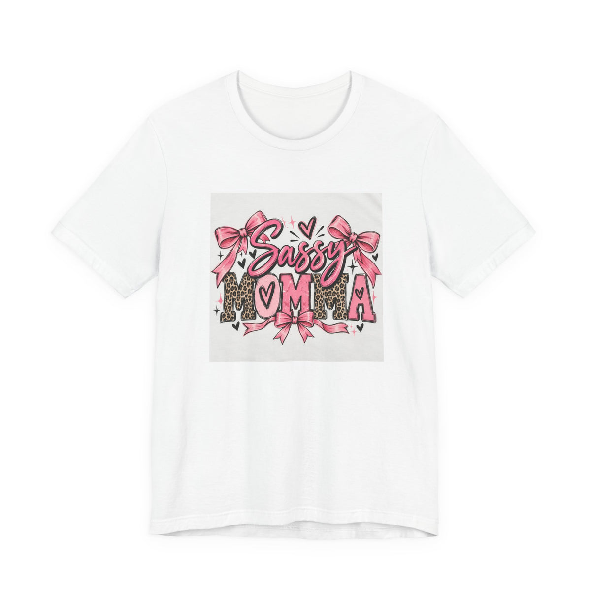 Sassy Mama Tee – Pink Bow Leopard Mom T-Shirt