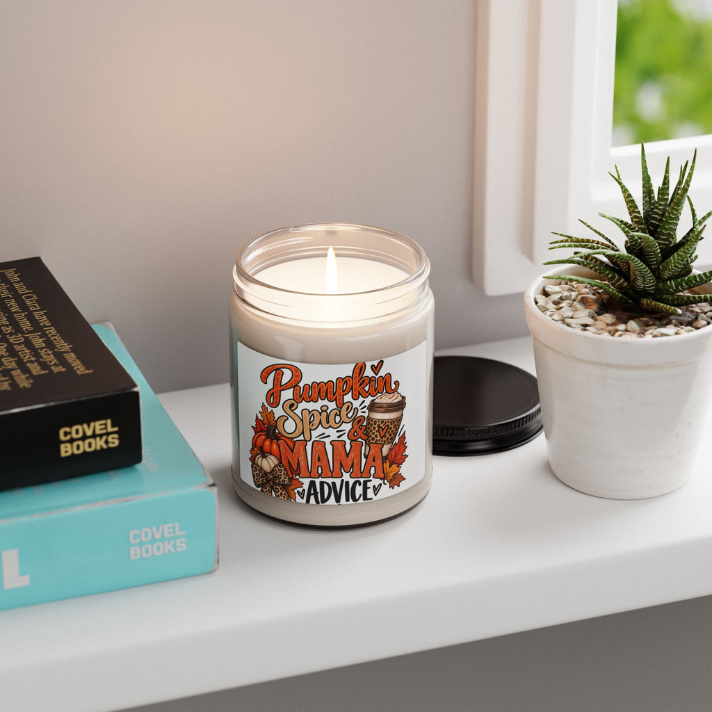 Pumpkin Spice Mama Candle — 9oz Scented Soy Candle (Pumpkin Spice & Mama Advice)