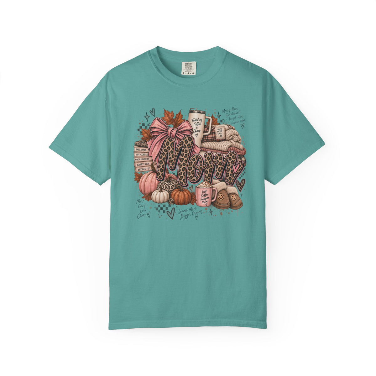 Fall Cozy Coffee T-Shirt — Pumpkin, Leopard Boots & Warm Drink Autumn Graphic Tee