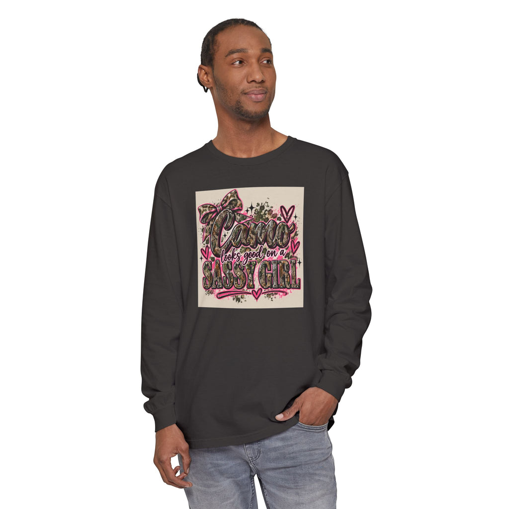Sassy Girl Leopard Heart Long Sleeve Tee