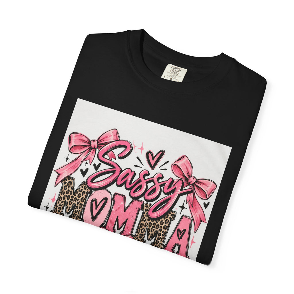 Sassy Mom Leopard & Pink Bow T-Shirt