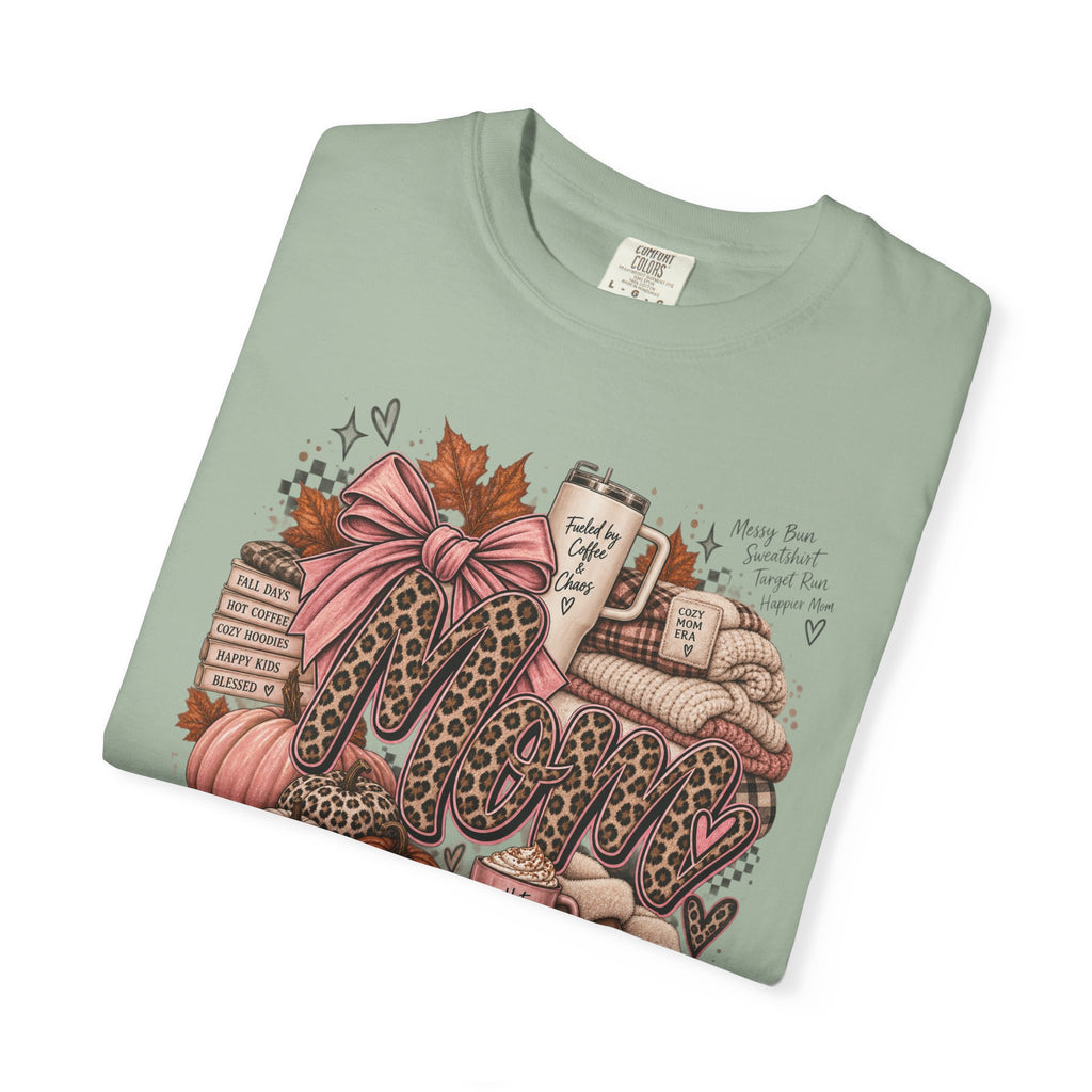 Fall Cozy Coffee T-Shirt — Pumpkin, Leopard Boots & Warm Drink Autumn Graphic Tee