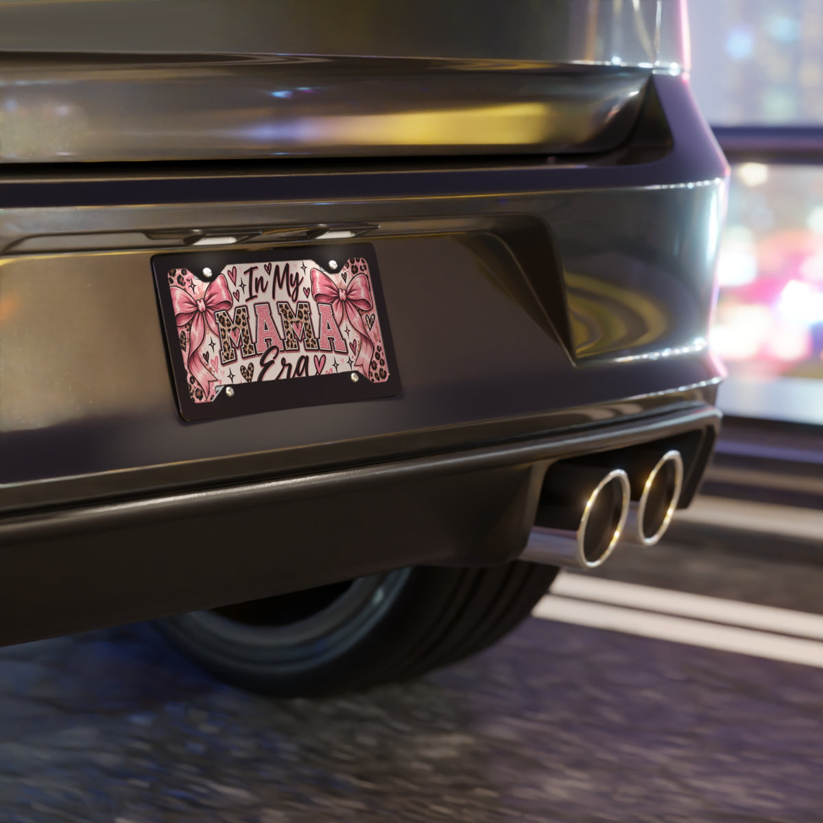 In My Mama Era Pink Leopard License Plate