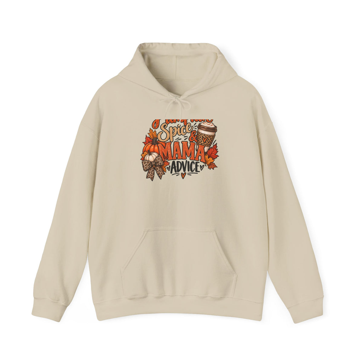 Hoodie — "Spice Mama" Autumn Pumpkin & Leaves Fall Sweatshirt