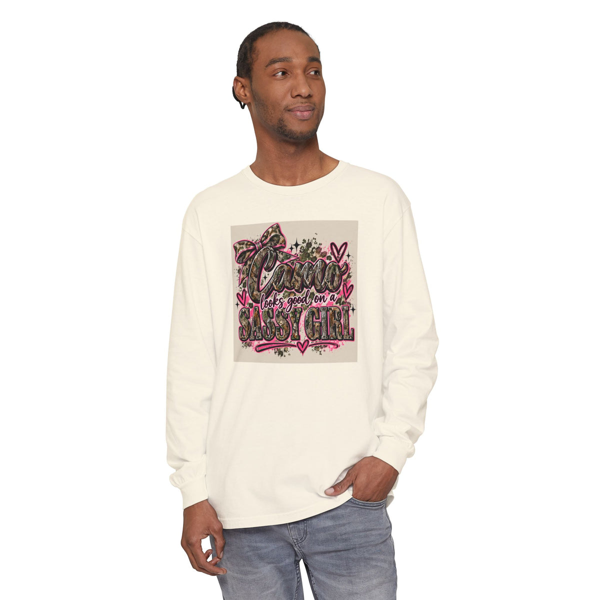 Sassy Girl Leopard Heart Long Sleeve Tee