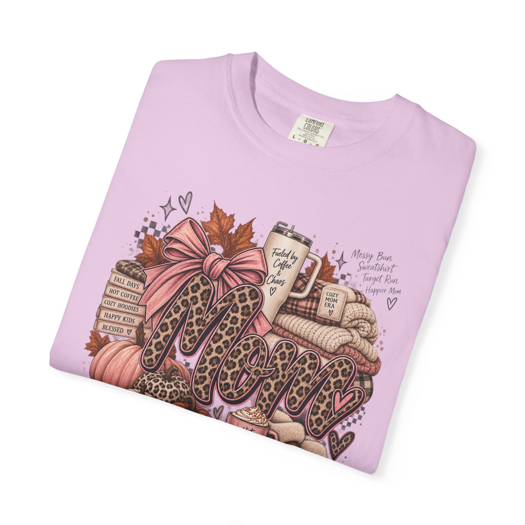 Fall Cozy Coffee T-Shirt — Pumpkin, Leopard Boots & Warm Drink Autumn Graphic Tee