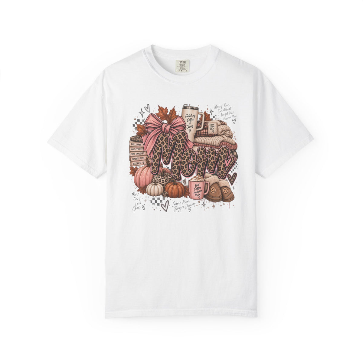 Fall Cozy Coffee T-Shirt — Pumpkin, Leopard Boots & Warm Drink Autumn Graphic Tee