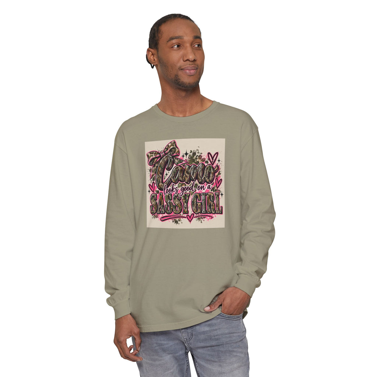 Sassy Girl Leopard Heart Long Sleeve Tee