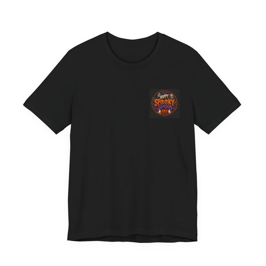 Halloween 'Happy Spooky' Pocket Tee — Cute Pumpkin & Candy Graphic