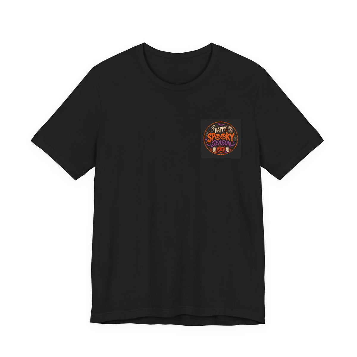 Halloween 'Happy Spooky' Pocket Tee — Cute Pumpkin & Candy Graphic