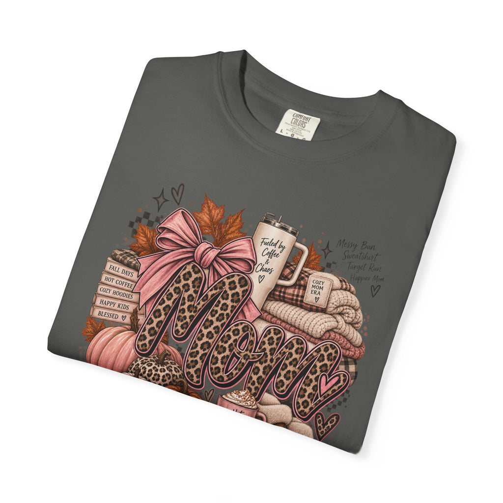 Fall Cozy Coffee T-Shirt — Pumpkin, Leopard Boots & Warm Drink Autumn Graphic Tee