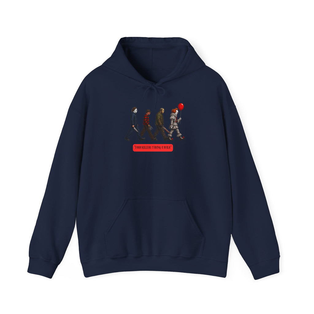 Hoodie — Horror Icons Crossing with 'Come Play With Me' Balloon Design