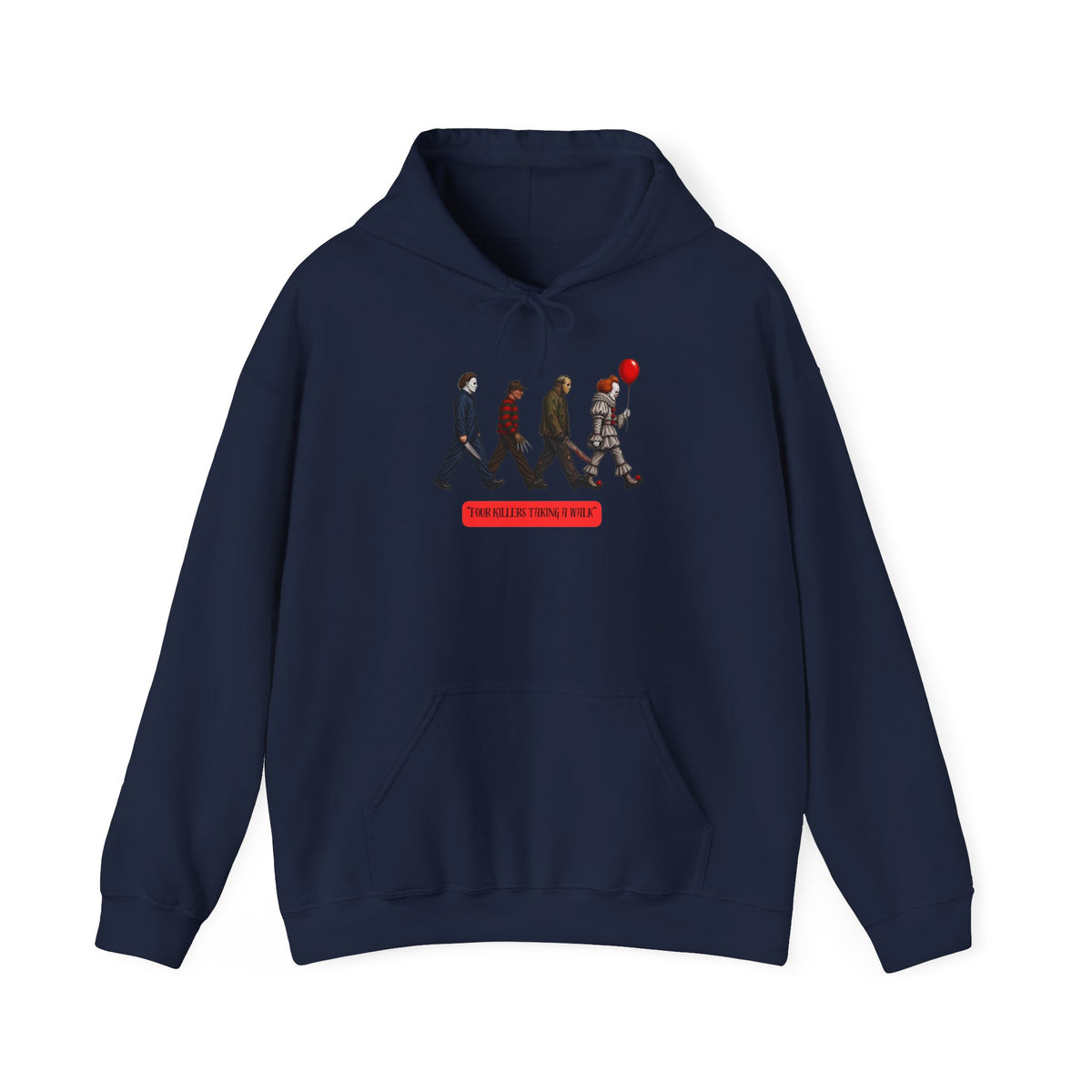 Hoodie — Horror Icons Crossing with 'Come Play With Me' Balloon Design