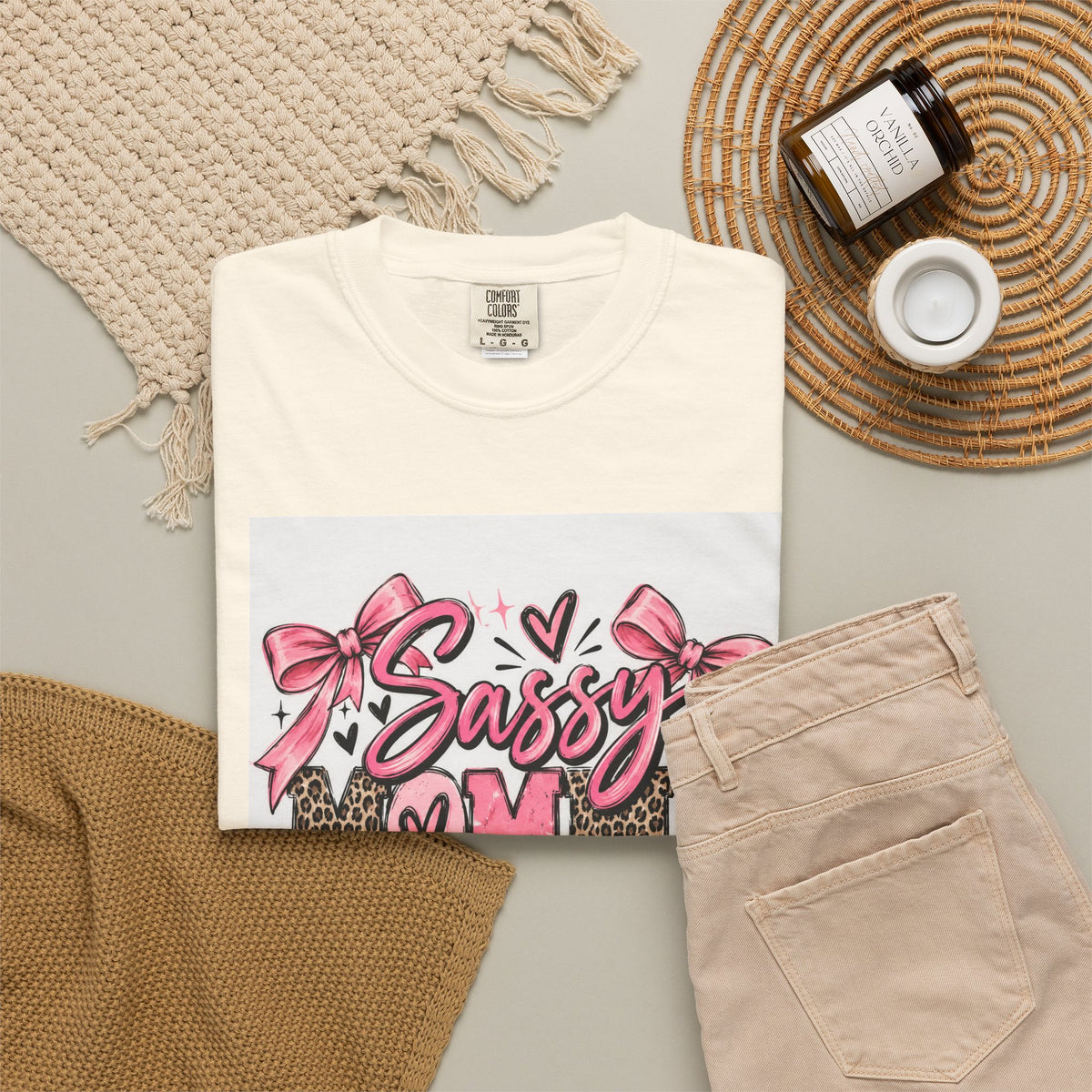 Sassy Mom Leopard & Pink Bow T-Shirt