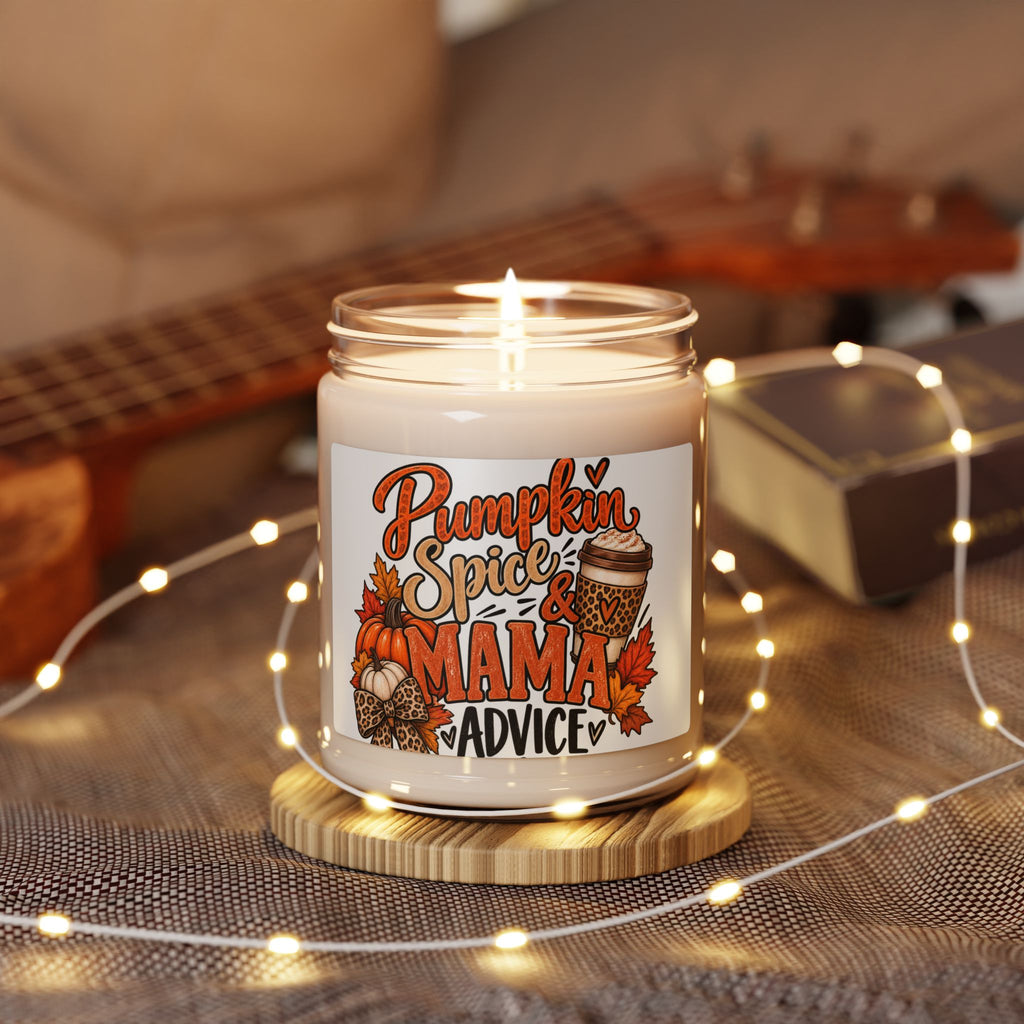Pumpkin Spice Mama Candle — 9oz Scented Soy Candle (Pumpkin Spice & Mama Advice)