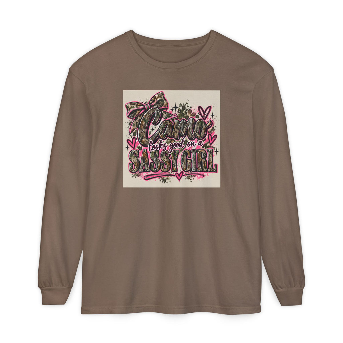 Sassy Girl Leopard Heart Long Sleeve Tee