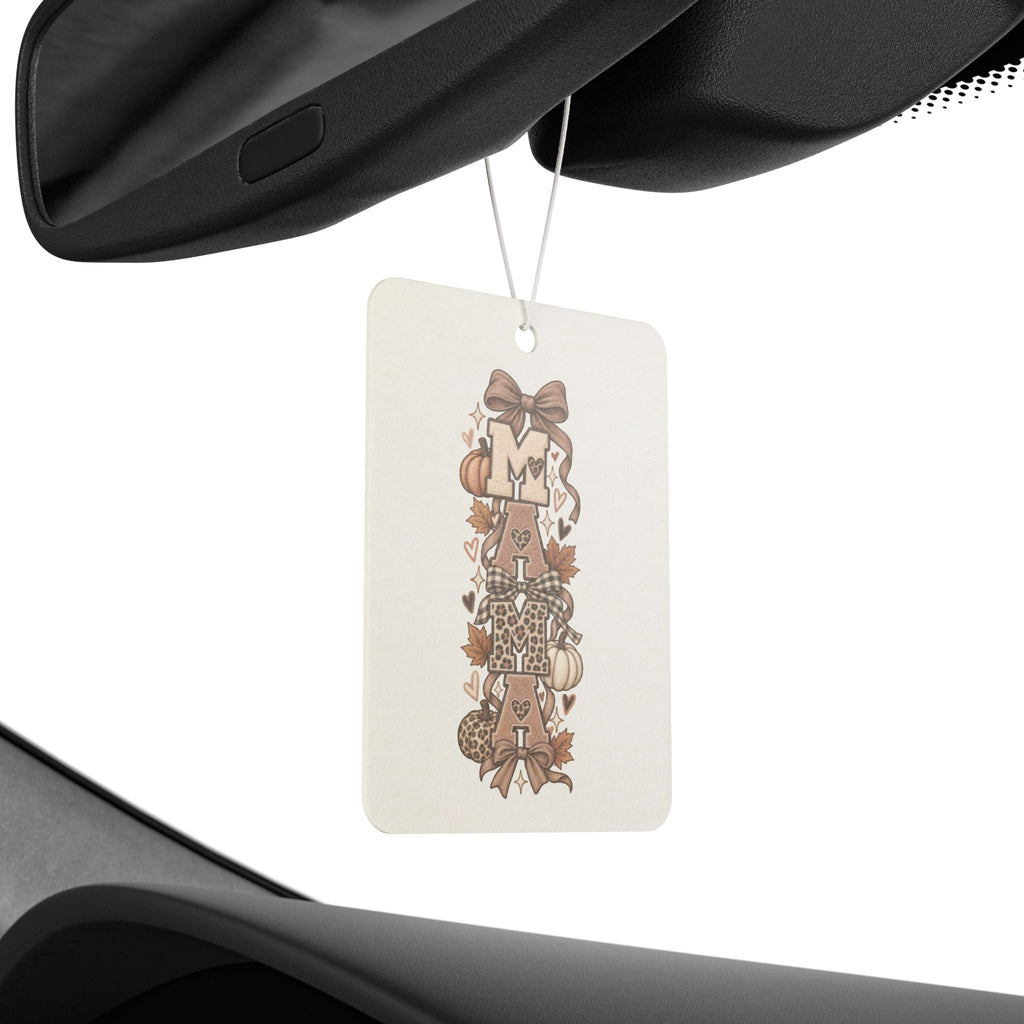 Autumn Harvest Car Air Freshener — Rustic Pumpkin & Bow Scented Ornament