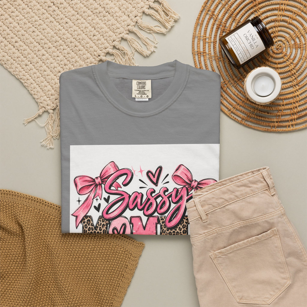 Sassy Mom Leopard & Pink Bow T-Shirt