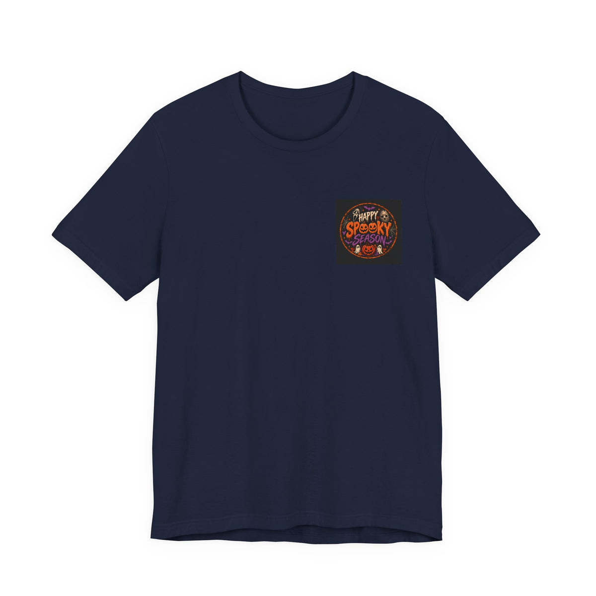Halloween 'Happy Spooky' Pocket Tee — Cute Pumpkin & Candy Graphic