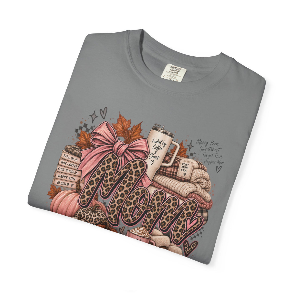 Fall Cozy Coffee T-Shirt — Pumpkin, Leopard Boots & Warm Drink Autumn Graphic Tee