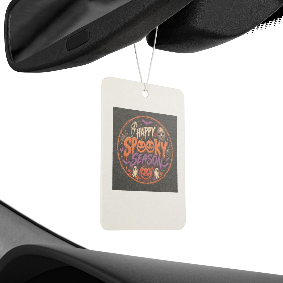 Car Air Freshener — "Happy Spooky Season" Halloween Scented Air Freshener (Pumpkin & Ghost Design)
