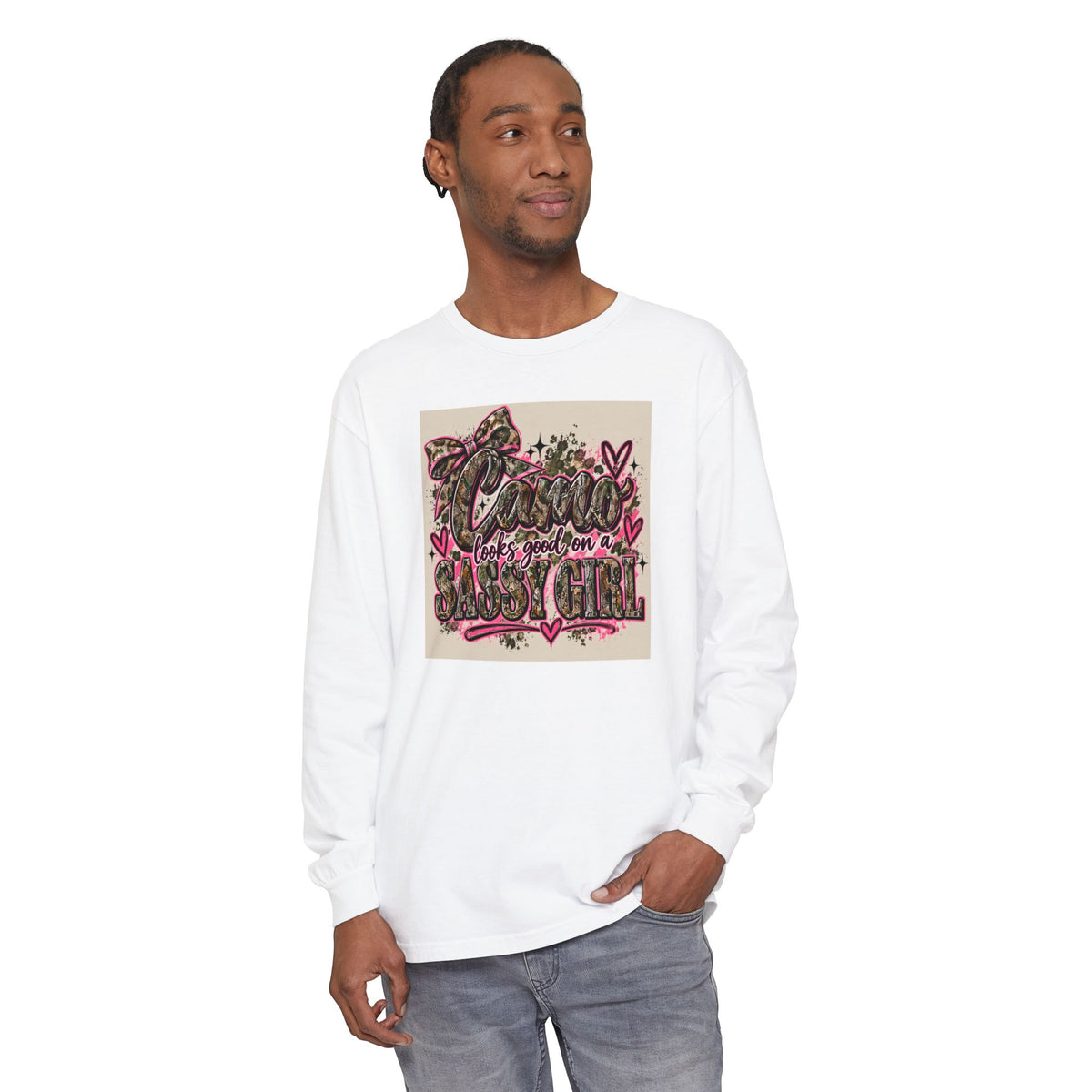 Sassy Girl Leopard Heart Long Sleeve Tee
