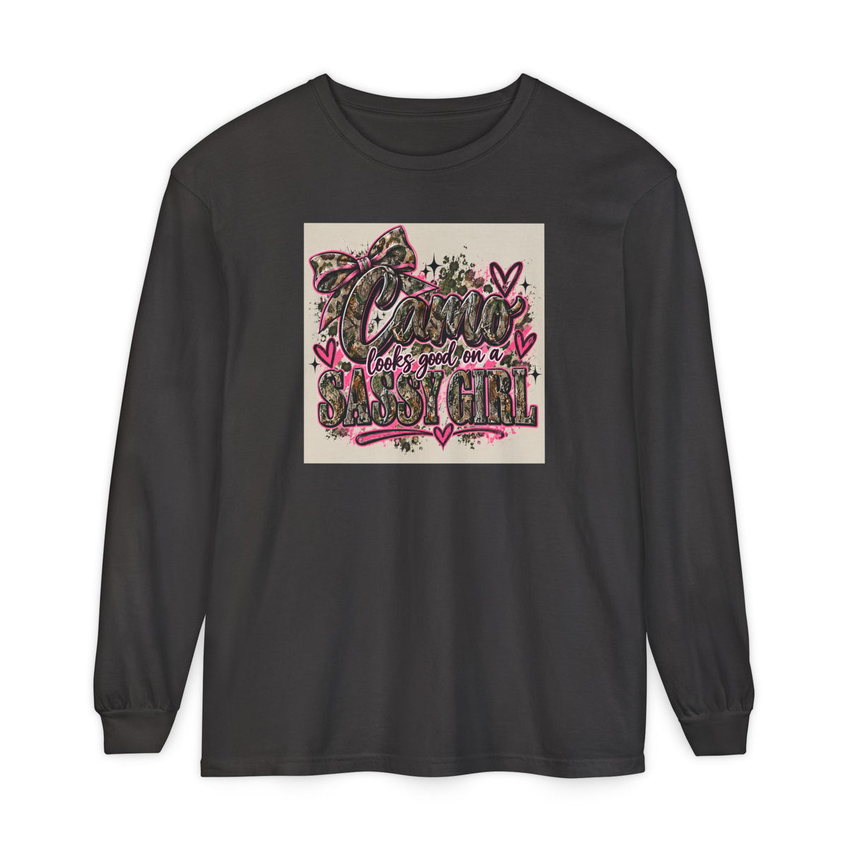 Sassy Girl Leopard Heart Long Sleeve Tee