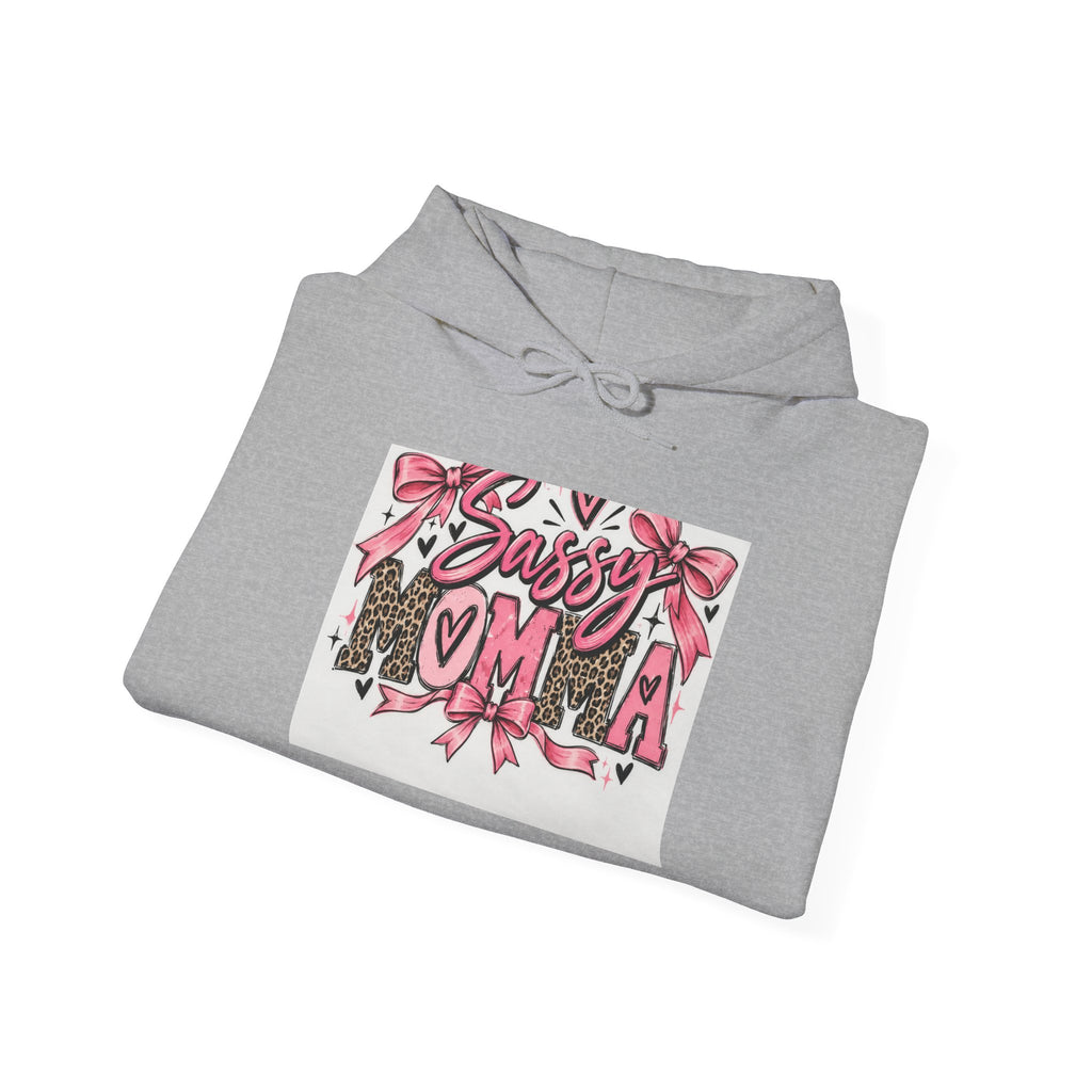 Sassy Mama Hoodie – Pink Floral Leopard "Sassy Moma" Graphic Pullover