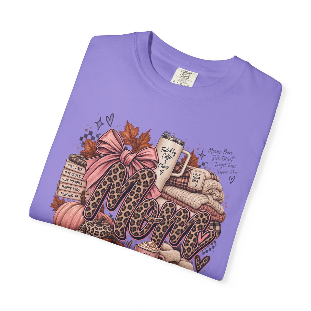 Fall Cozy Coffee T-Shirt — Pumpkin, Leopard Boots & Warm Drink Autumn Graphic Tee