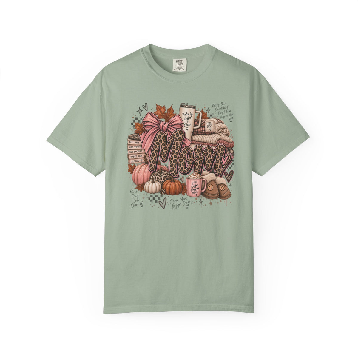 Fall Cozy Coffee T-Shirt — Pumpkin, Leopard Boots & Warm Drink Autumn Graphic Tee