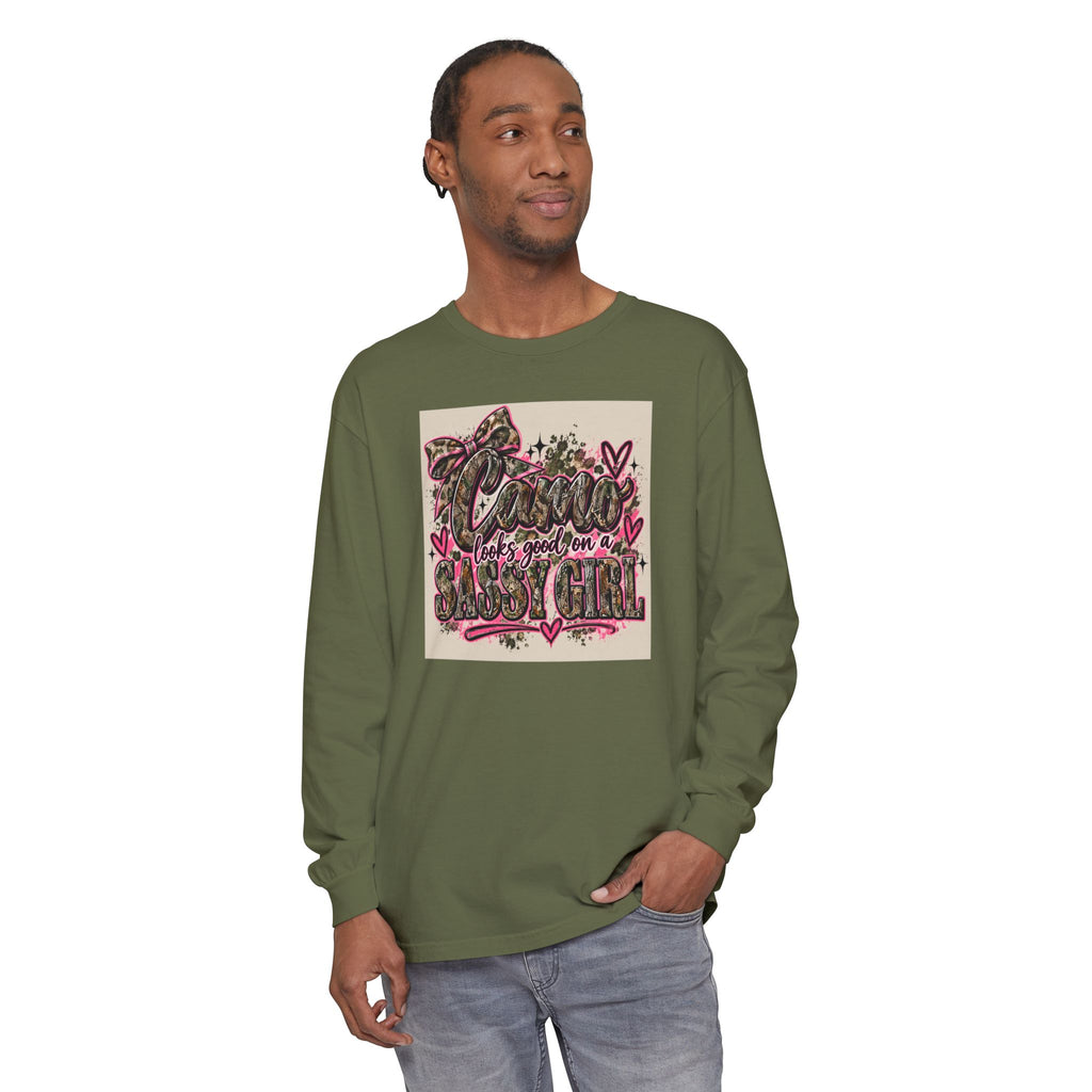 Sassy Girl Leopard Heart Long Sleeve Tee