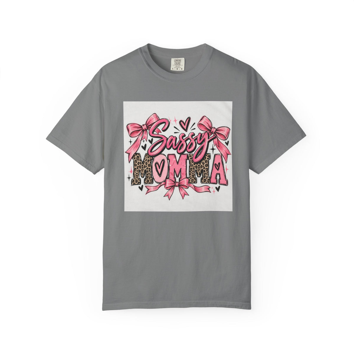 Sassy Mom Leopard & Pink Bow T-Shirt