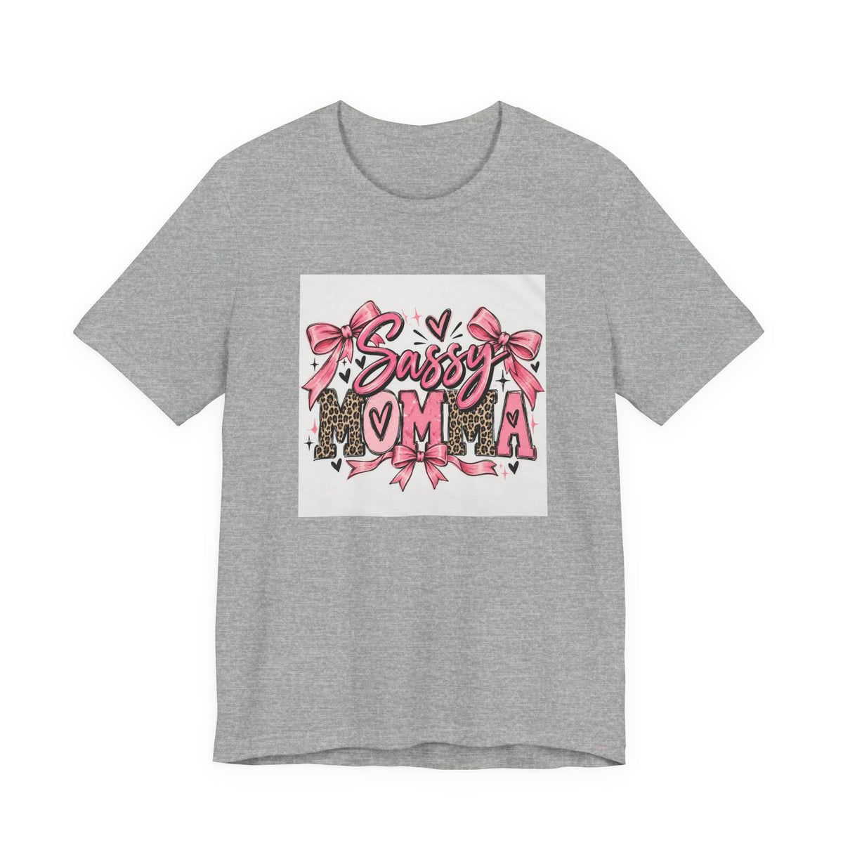 Sassy Mama Tee – Pink Bow Leopard Mom T-Shirt