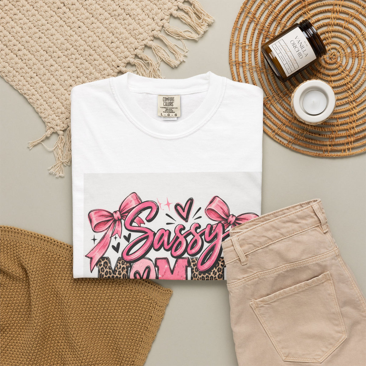 Sassy Mom Leopard & Pink Bow T-Shirt