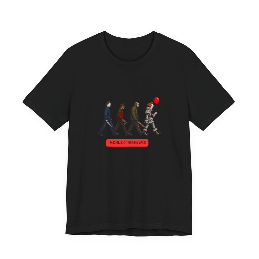 Horror Icons Abbey Road Tee — 'The Killer Clowns Are Here' Graphic T-Shirt
