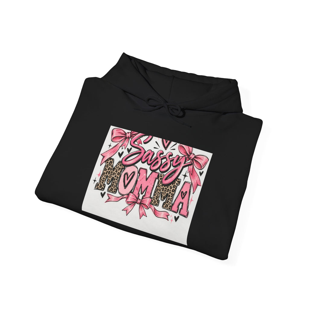 Sassy Mama Hoodie – Pink Floral Leopard "Sassy Moma" Graphic Pullover