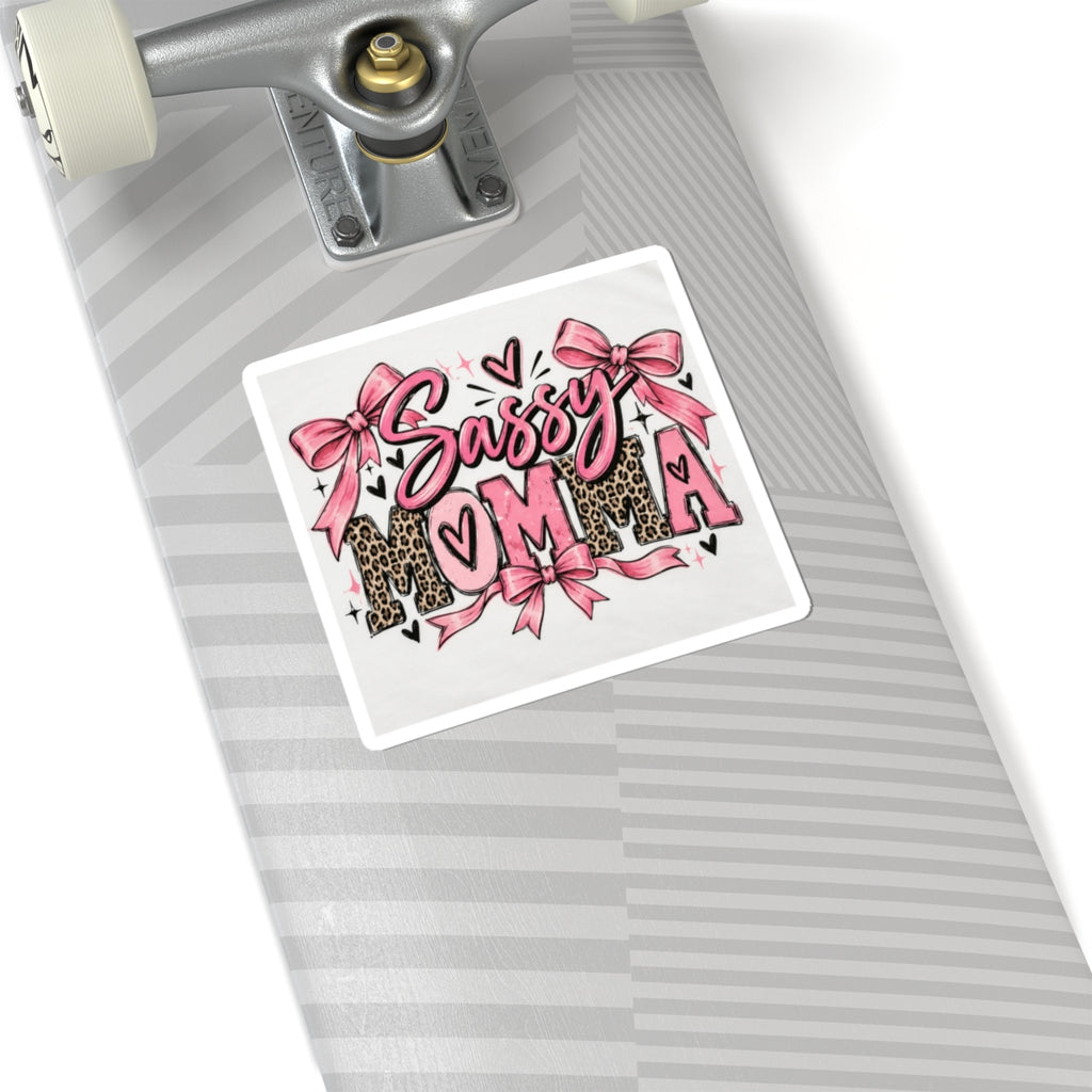 Sassy Momma Pink Leopard Kiss-Cut Sticker