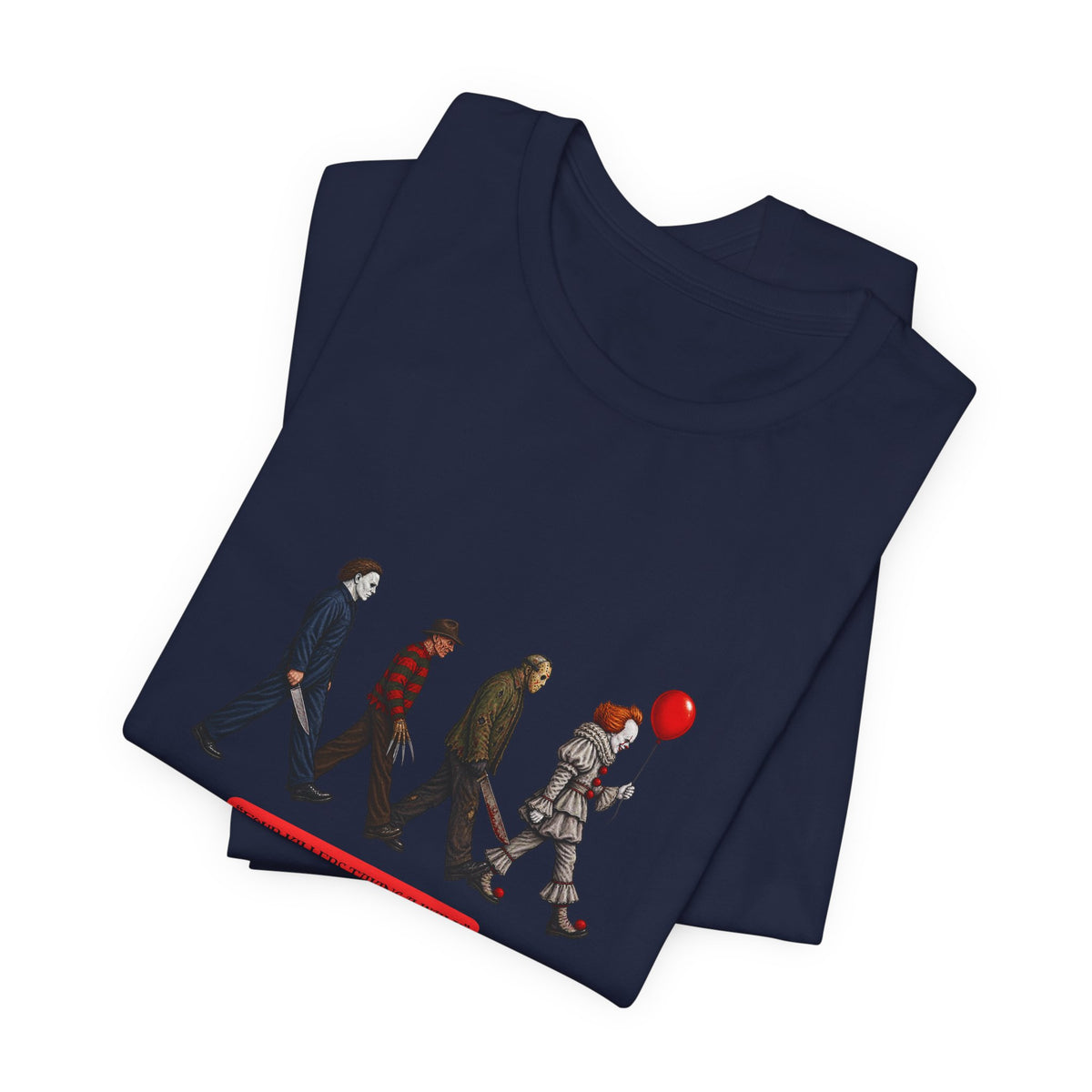 Horror Icons Abbey Road Tee — 'The Killer Clowns Are Here' Graphic T-Shirt