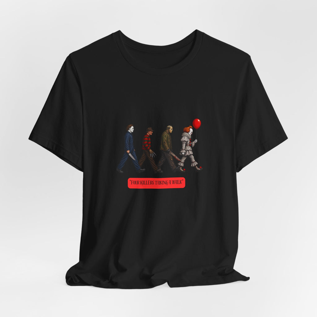 Horror Icons Abbey Road Tee — 'The Killer Clowns Are Here' Graphic T-Shirt