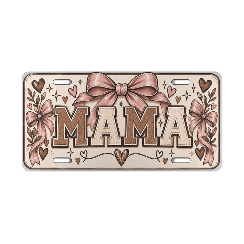 Mama Decorative Vanity Plate — Floral Bow License Plate for Mother’s Day Gift