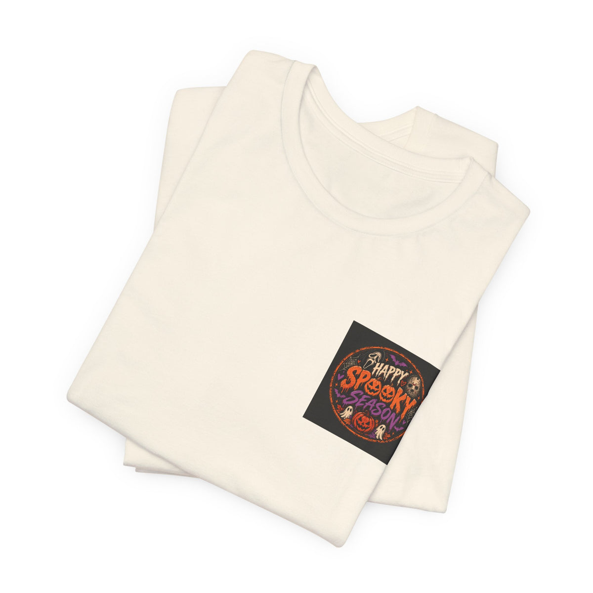 Halloween 'Happy Spooky' Pocket Tee — Cute Pumpkin & Candy Graphic