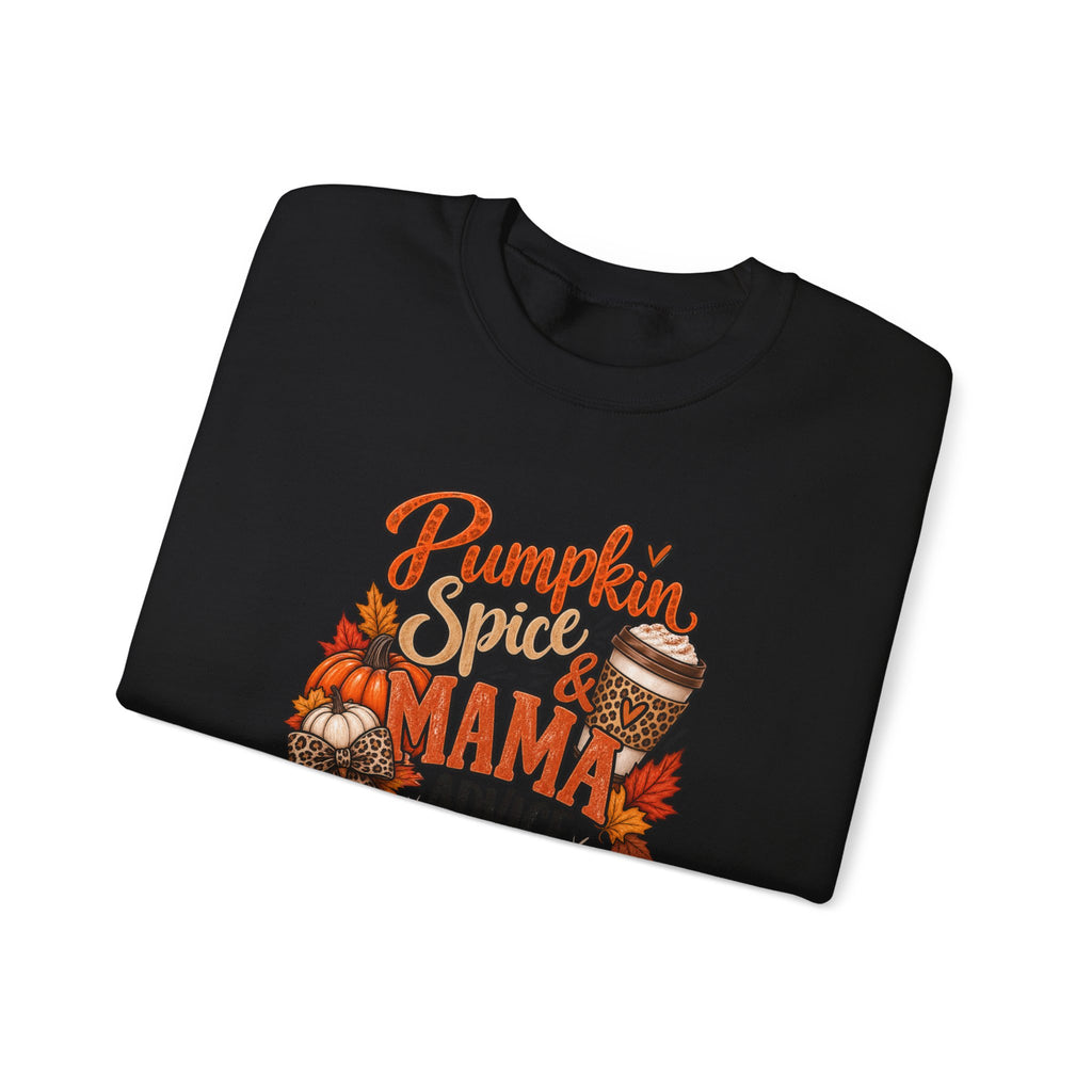Pumpkin Spice Mama Crewneck Sweatshirt — Fall Coffee Cozy Pullover