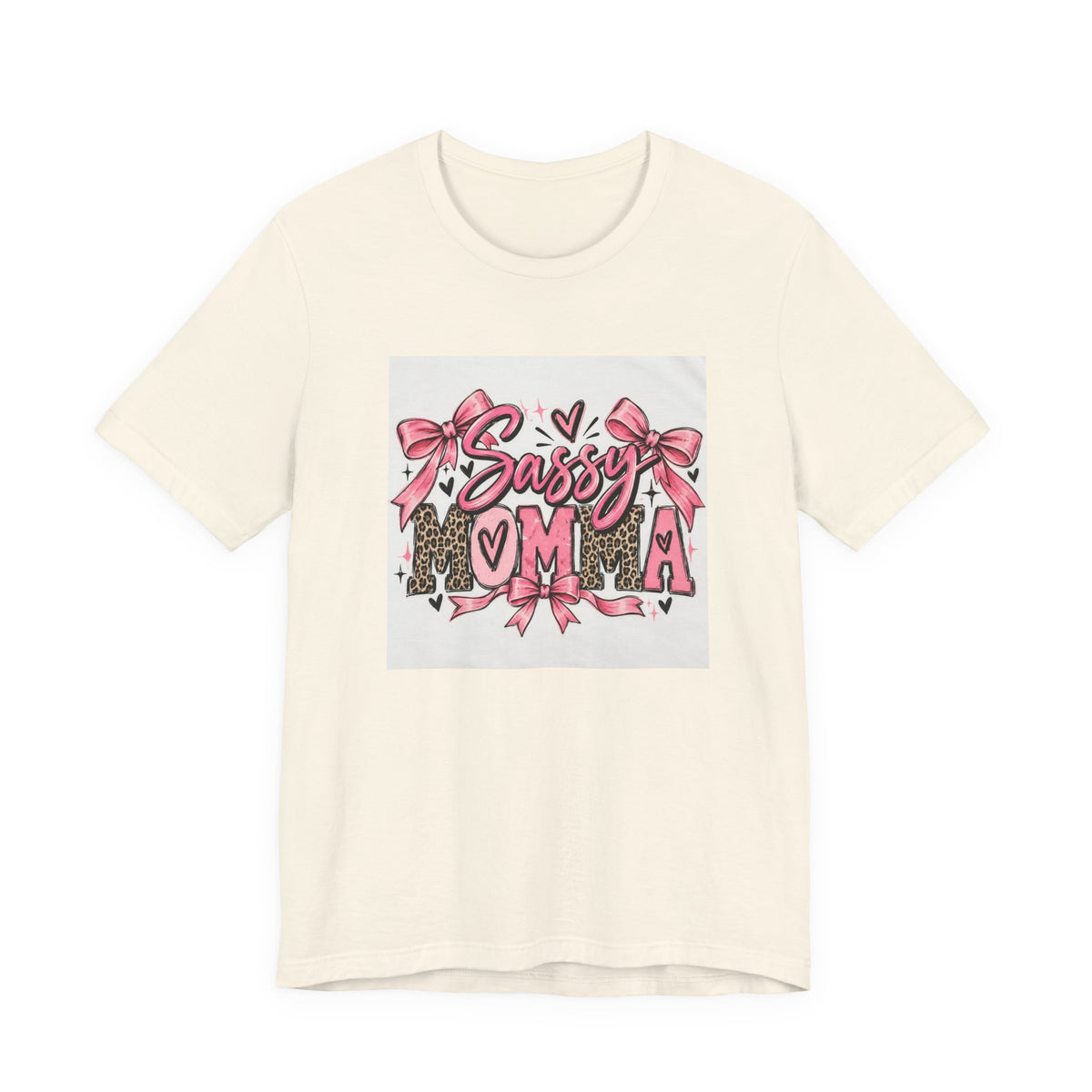 Sassy Mama Tee – Pink Bow Leopard Mom T-Shirt