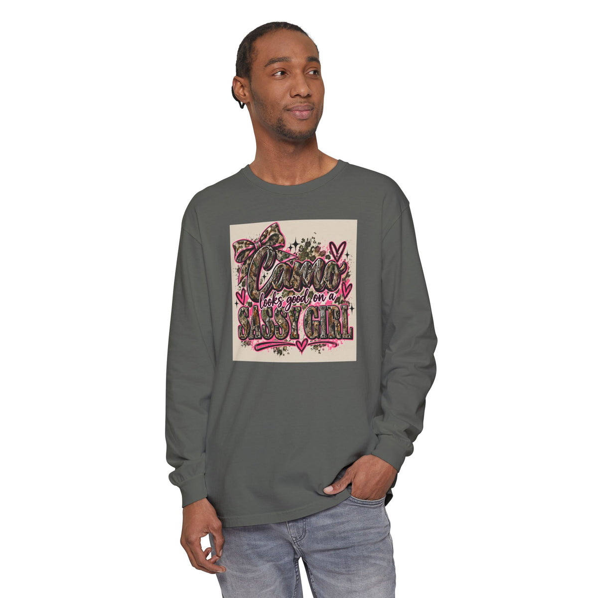 Sassy Girl Leopard Heart Long Sleeve Tee
