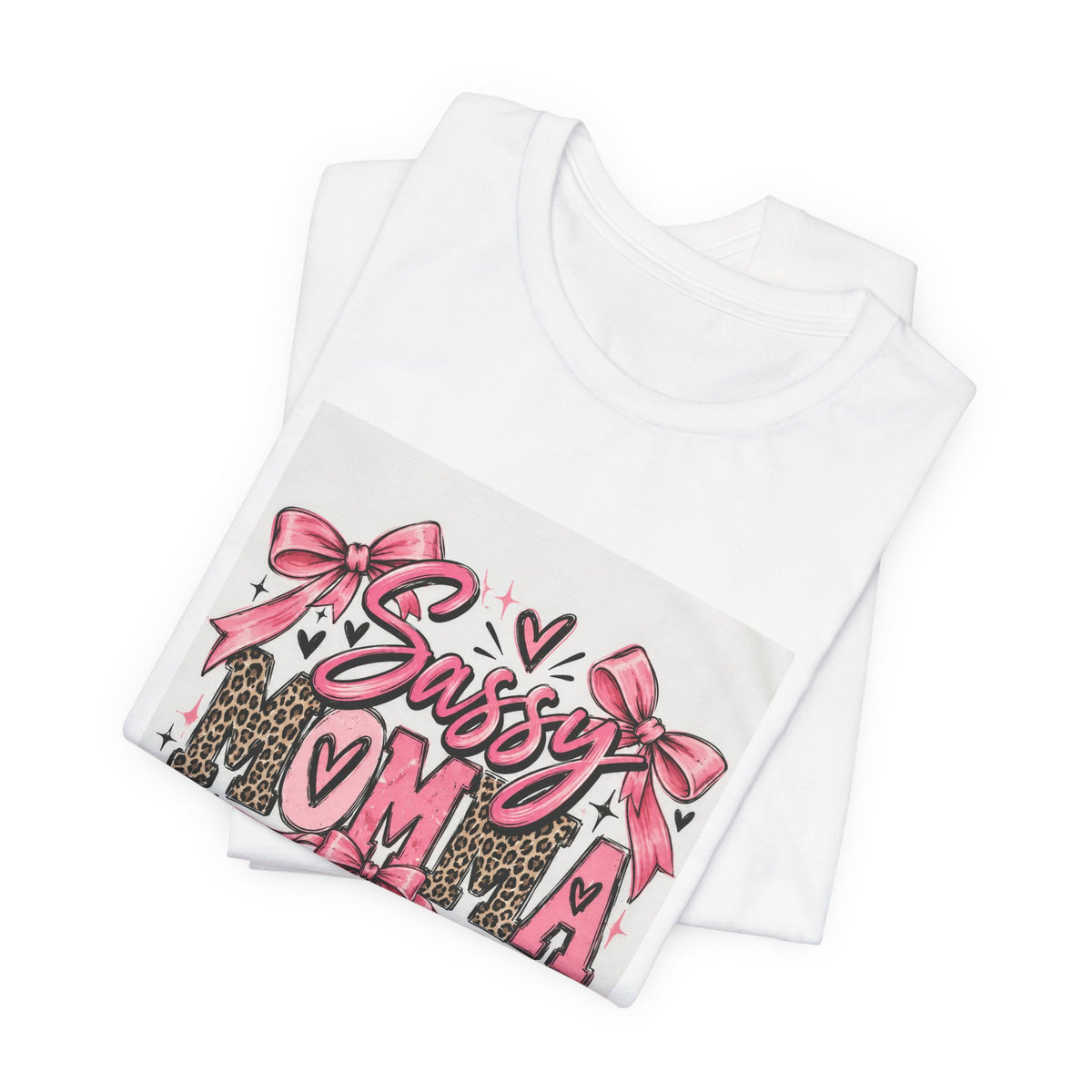 Sassy Mama Tee – Pink Bow Leopard Mom T-Shirt