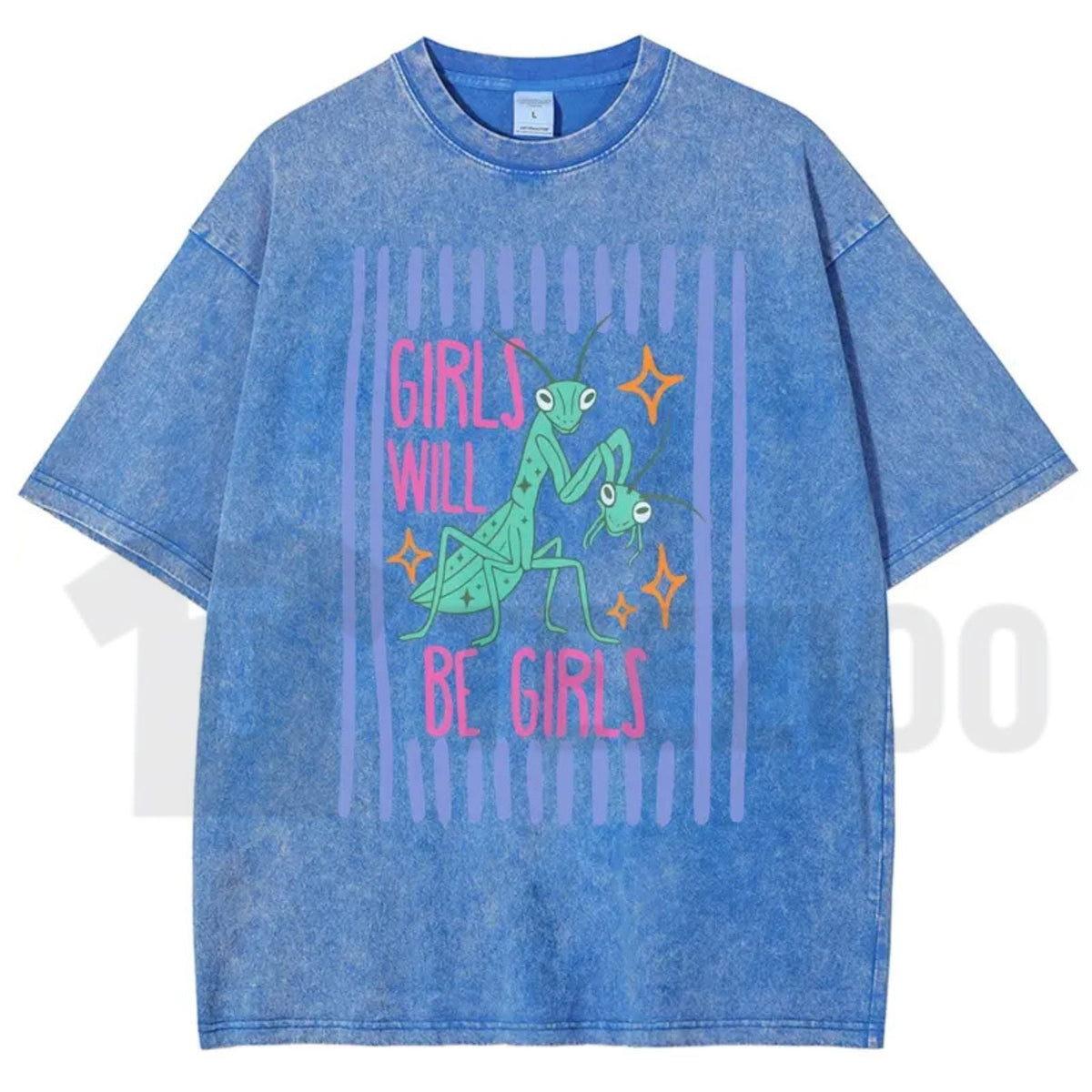 Girls Will Be Girls Mantis T-Shirt – Funny Feminist Insect Vintage Washed Graphic Tee