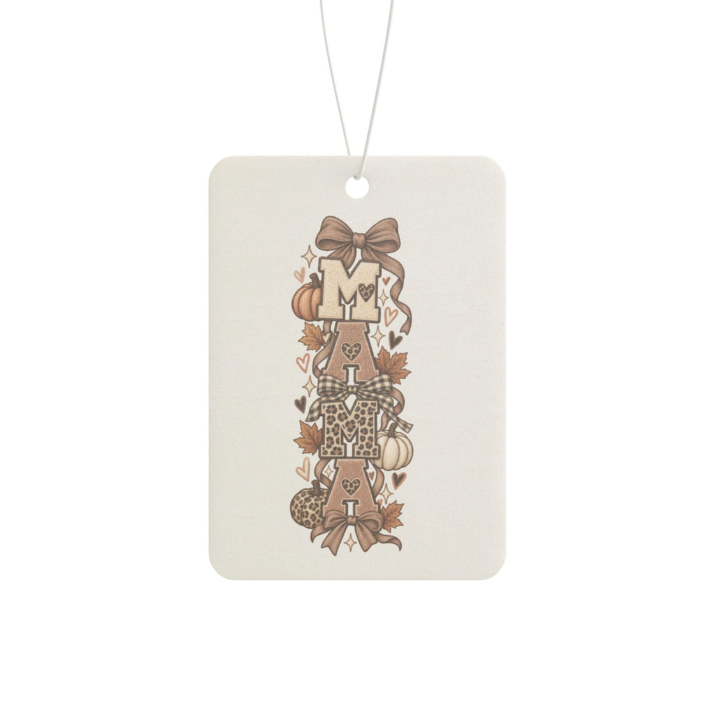 Autumn Harvest Car Air Freshener — Rustic Pumpkin & Bow Scented Ornament
