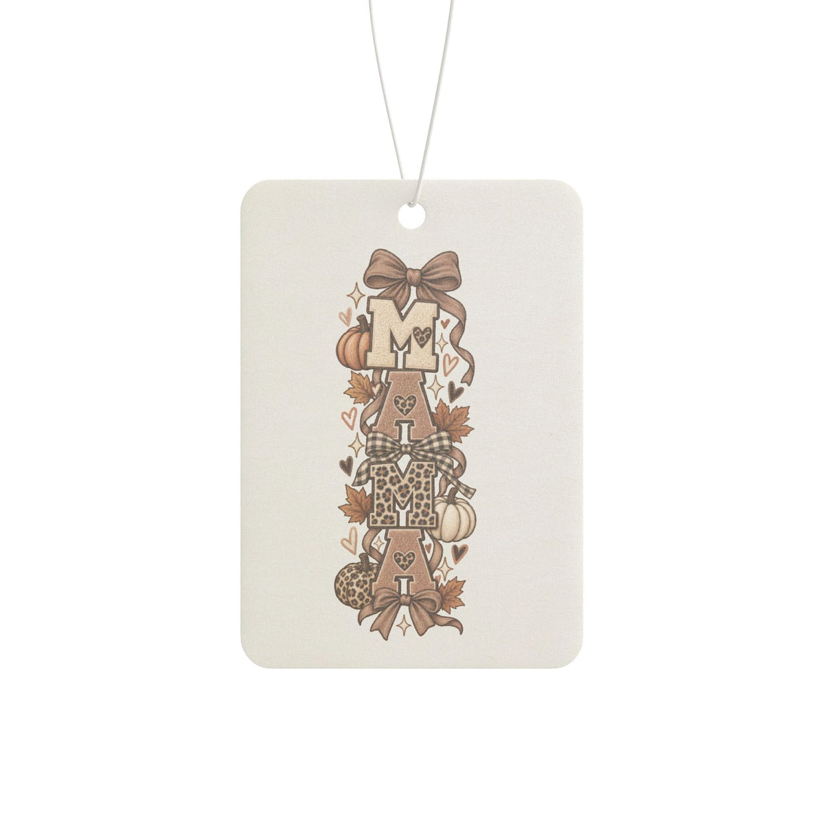 Autumn Harvest Car Air Freshener — Rustic Pumpkin & Bow Scented Ornament