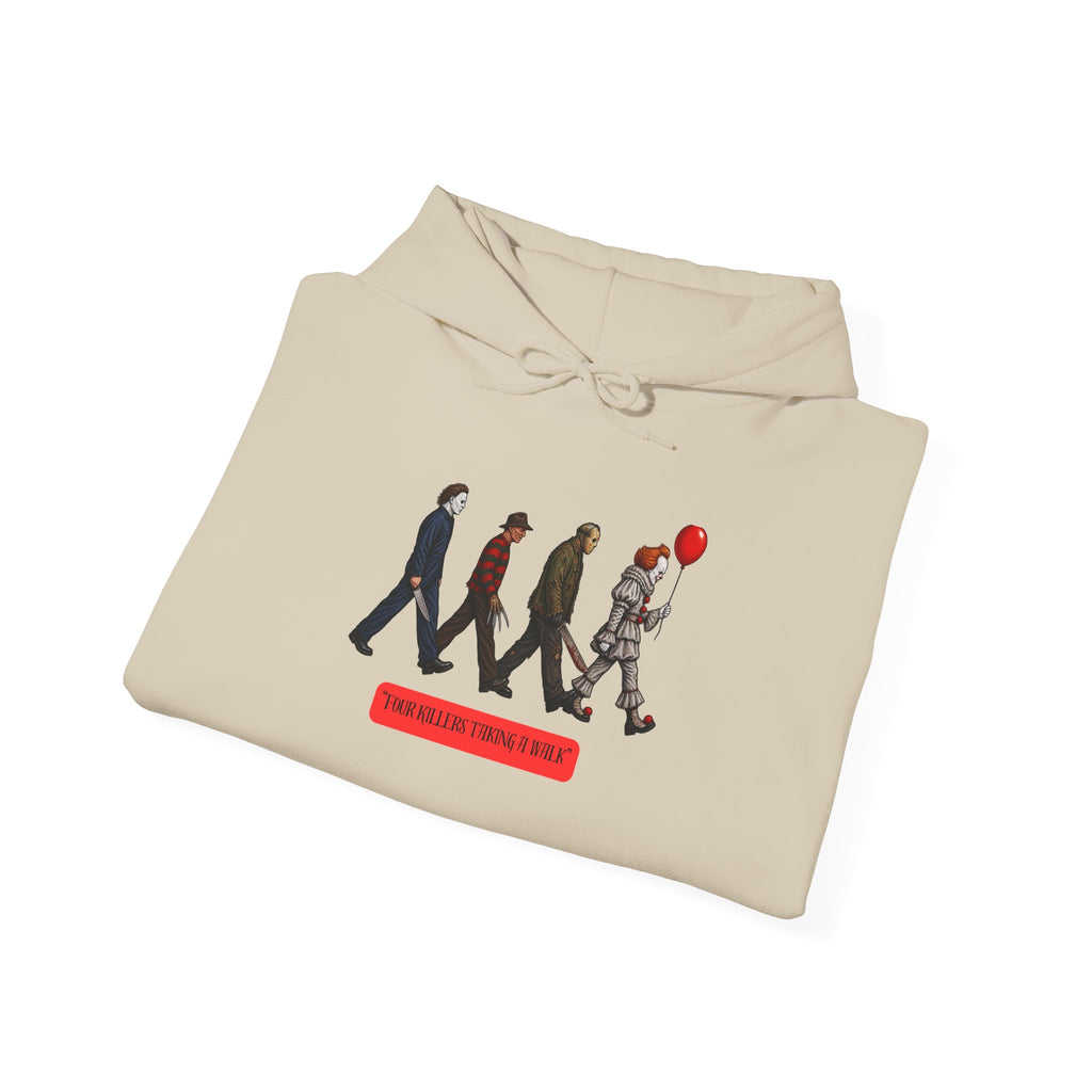Hoodie — Horror Icons Crossing with 'Come Play With Me' Balloon Design